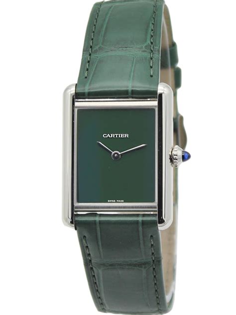 cartier tank green strap|cartier tank must large strap.